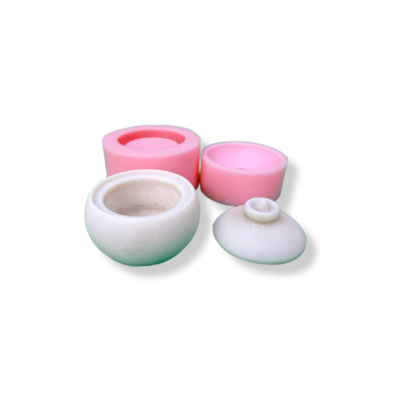 Round Storage Container Silicone Mold / Mould with Lid / Jewelry Earri Round Storage Container Silicone Mold / Mould with Lid / Jewelry Earri