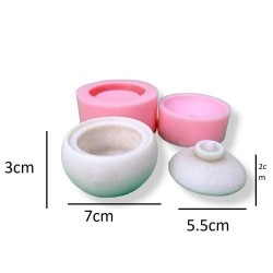 Round Storage Container Silicone Mold / Mould with Lid / Jewelry Earri