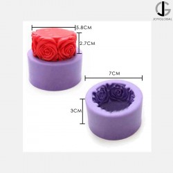 craftial curve_cc86_ANH_ Round Rose Flower Soap Mold Flexible Silicone