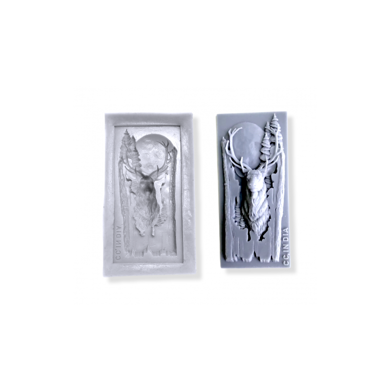 deer head home  door decoration  resin clay craft tool frame  pattern