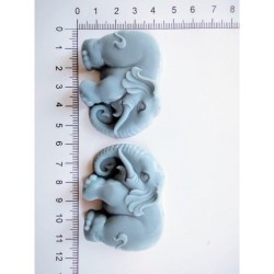 baby Elephant pair Silicone Mold, Elephant Fondant Mold 3D Elephant