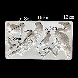 Tropical BirdsDesign DIY Art Fondant Cake Silicone Mold Mould