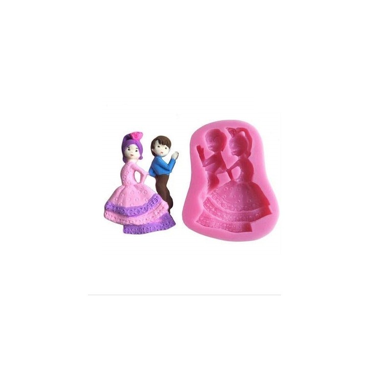 Dancing Boy and Girl Valentine Couple Fondant Cake Decorating Mould