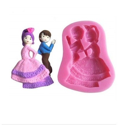 Dancing Boy and Girl Valentine Couple Fondant Cake Decorating Mould