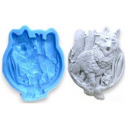 3d Wolf Silicone Mold Medallion Wild Forest Animals Silicone mold