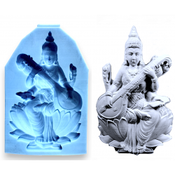Hindu Lord Saraswati Moorti, For Worship silicone mold art and craft h