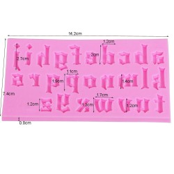 Gothic Alphabet Letters Silicone Cake Mold Fondant Wedding Cake Decora