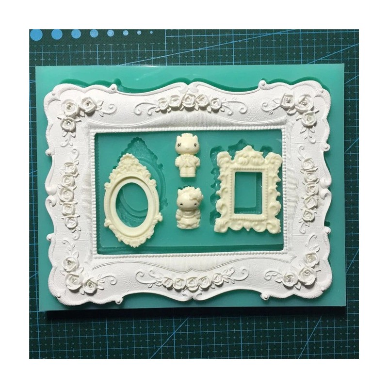 frame silicone fandont moulds frame Chocolate molds cake decoration fl