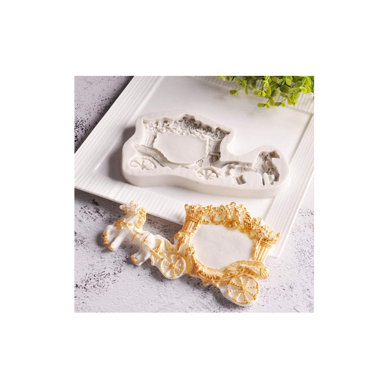 Horse carriage fondant resin  clay mould gum paste flexible and Reusab