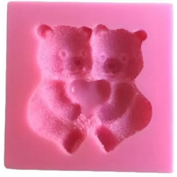 Silicone Mold for Bear Mousse with Heart, 3D molds for Christmas Cake,