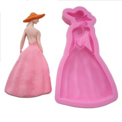 Silicone Mold for Lady Fondant, DIY Tool for Cake Decoration, Chocolat