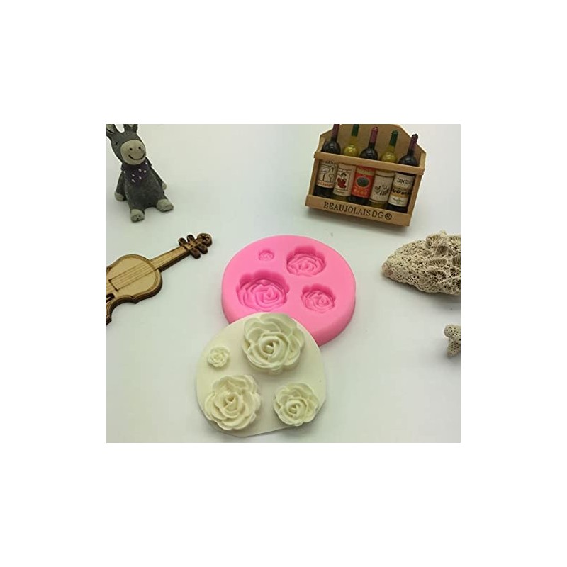 Rose Silicone Mold Flexible Silicone Rose Mold for use with Fondant, G