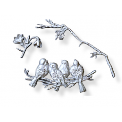 Mold Silicone Birds on a Branch for Plaster Resin Porcelain Wax Soap C