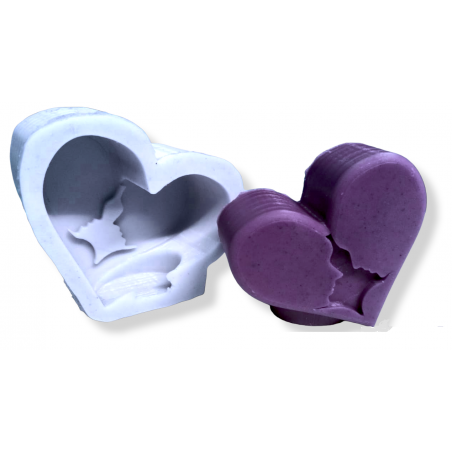 Love Heart Shape with Lovers' face Pattern for Natural Handmade Valen