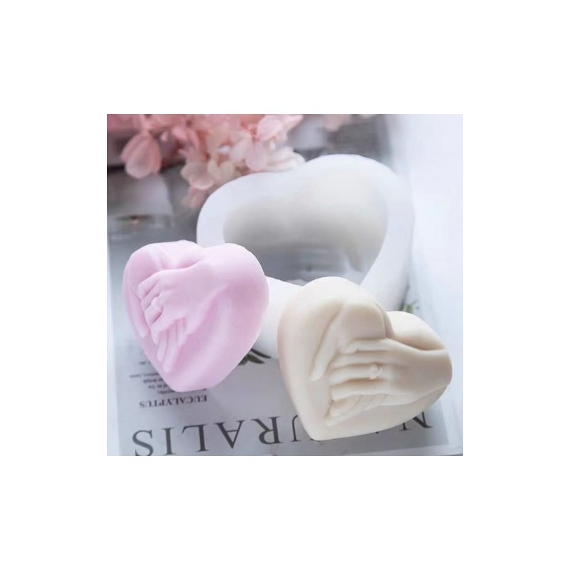 Valentine day heart love holding hands engagement proposal wax soap