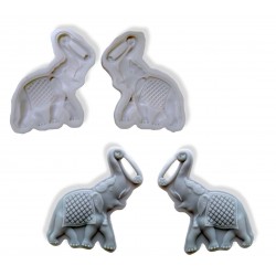 Cute Elephant Pair Silicone Mold for Fondant Cement Resin Chocolate Cr