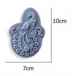 Peacock Symbol Flexible Silicone Mold Peacock Feather for Resin Fondan