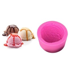 3D Ice Cream Ball Silicone Mold Ice Cream Scoop Lolly Mould Fondant Ca