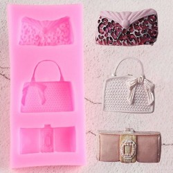 Ladies Wallet Handbag Purse Chain Bag Silicone Mold DIY Baking Chocola