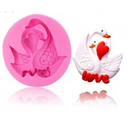 valentine Swan couple shape DIY Silicone Mold Sugarcraft dessert Candy