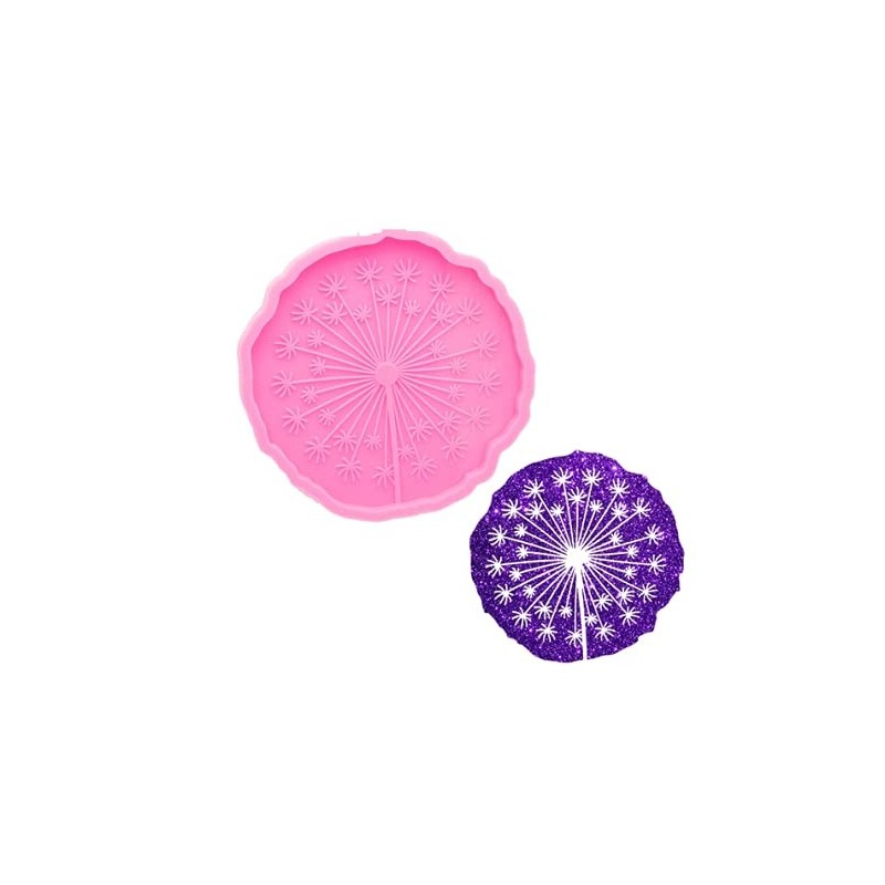 Super Shiny 12*0.9cm Dandelion Coaster Resin Molds - Epoxy Silicone Mo