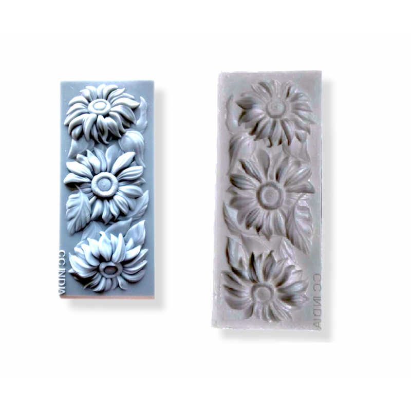 sunflower frame home door decoration border pattern silicone mold