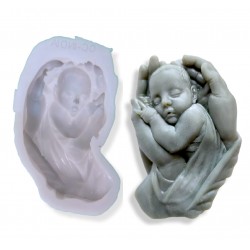 Small Baby in Hands Silicone Mould for resin, concrete, cake toppers,