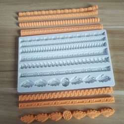 Rope Relief Shape Retro European Style Silicone Mold Lace DIY Sugarcra