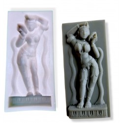 Khajuraho Lady Dancing Statue Silicone Mold Temple Sculpture Resin Cem