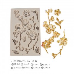Plum Blossom Flower rose  Fondant Cake Silicone Mold Birthday Wedding