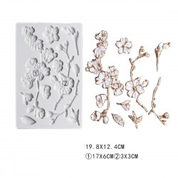 Plum Blossom Flower rose  Fondant Cake Silicone Mold Birthday Wedding