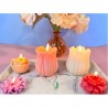 Tulip Flower Close Rose Bud Candle mold  floral wax  pattern tealight