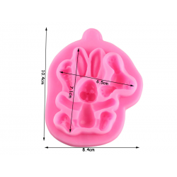 Easter Bunny Silicone Mold Fondant Rabbit Mold Carrot and Bunny Mold D