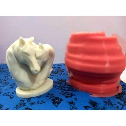 Valentine Couple Horse Pair Silicone Candle Mold Flexible and Washabl