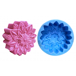 mondal  Silicone Soap Mold Round Flower Shaped  Soap  Moulds Handmade