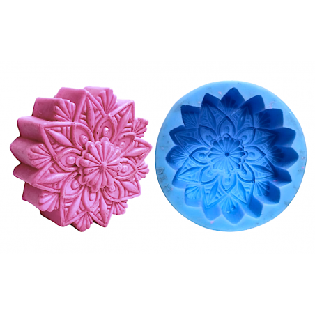mondal  Silicone Soap Mold Round Flower Shaped  Soap  Moulds Handmade