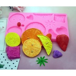 orange lemon strawberry fruit slice silicone pattern silicone mould