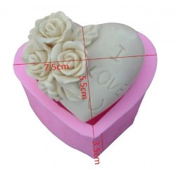 I love you Heart Soap Mold Flexible Silicone Mold Handmade Soap Candle