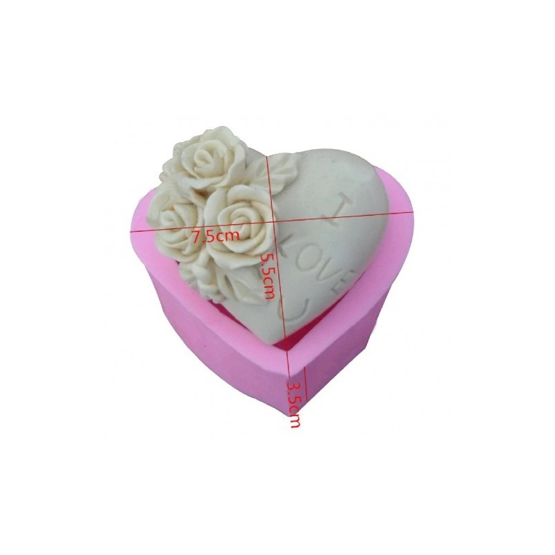 I love you Heart Soap Mold Flexible Silicone Mold Handmade Soap Candle
