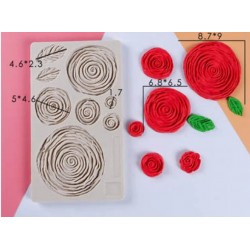 Roses Silicone Mold Flowers Fondant Resin Molding Casting Spiral Petal