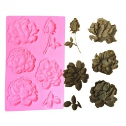 Succulent Flower Silicone Molds, Flowers Cake Decorations Fondant for