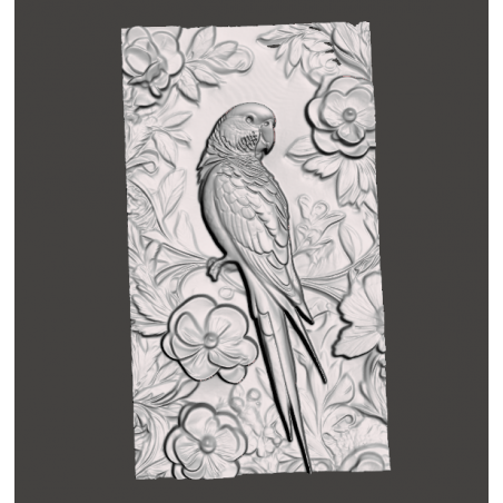 Make to order - Parrot carving engraving scenery