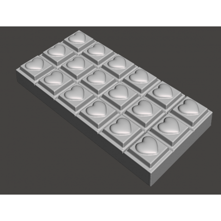 Custom Chocolate bar tablet vertical heart design