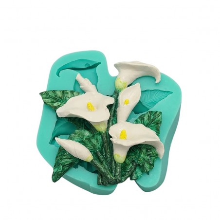 Kala lily flower bunch floral design reusable silicone mold