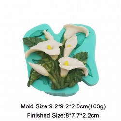 Kala lily flower bunch floral design reusable silicone mold