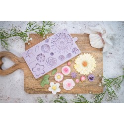 Sunflower bunch various floral design reusable silicone mold