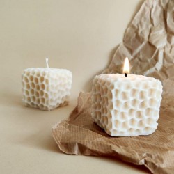 Honeycomb Candle Silicone Mold, Square Cube Candle Resin Mold, , Creat