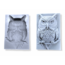 owl pattern home door decoration clay cement resin craft  frame  silic