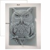 owl pattern home door decoration clay cement resin craft  frame  silic