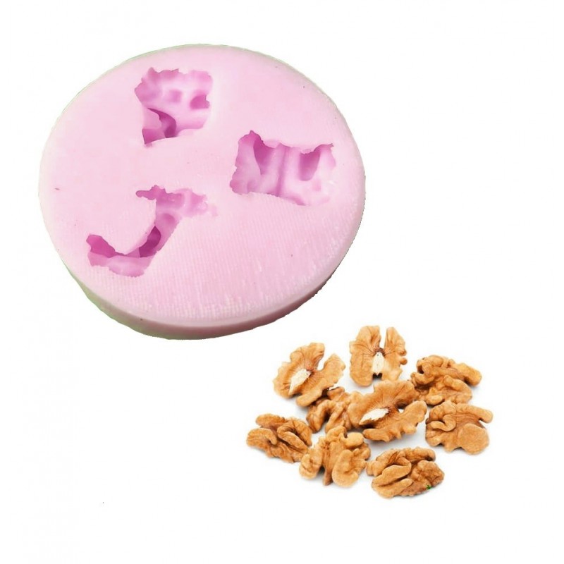 Three Cavities Walnut Silicone Mold Dry Fruits Silicone Mold